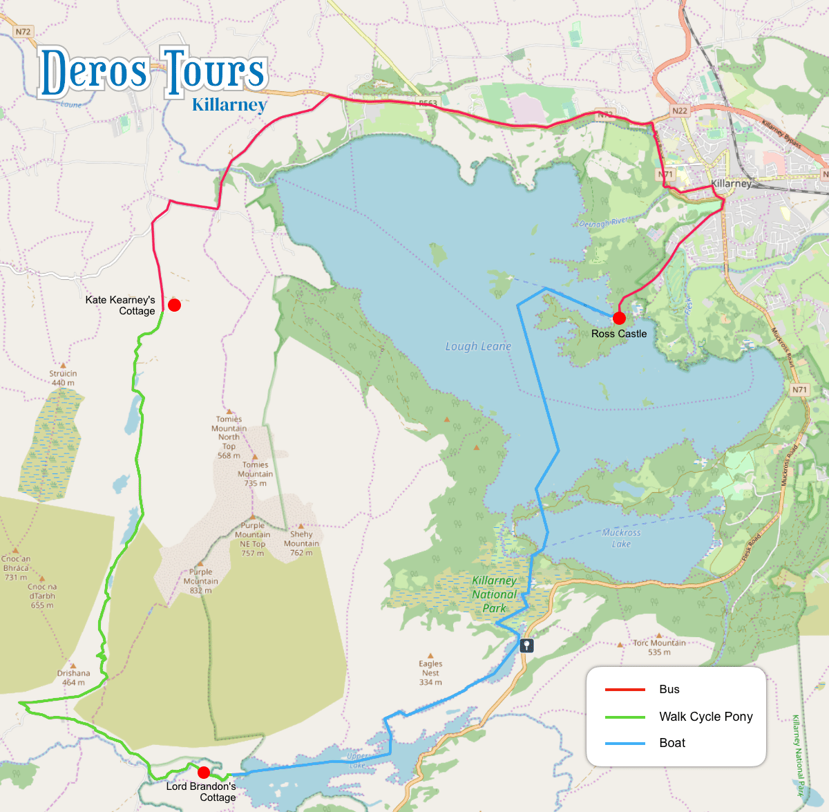 Map of Gap of Dunloe