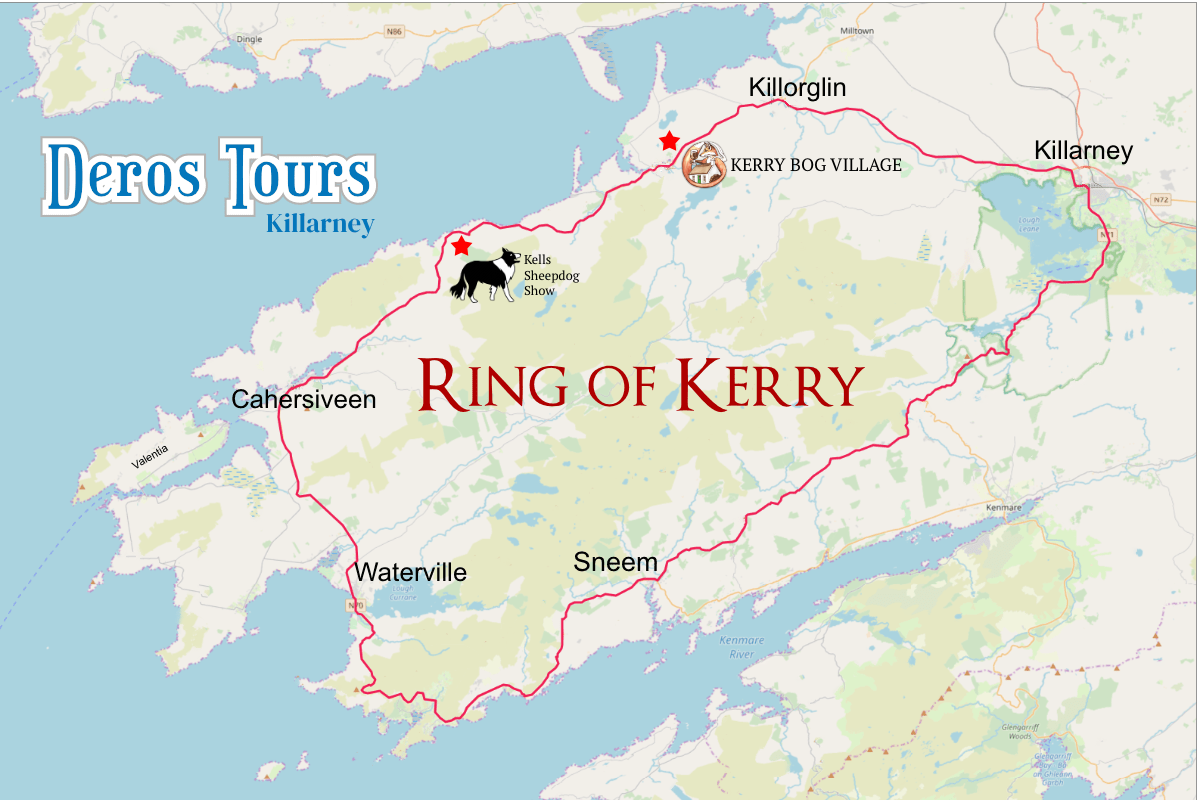 Map of the Ring of Kerry